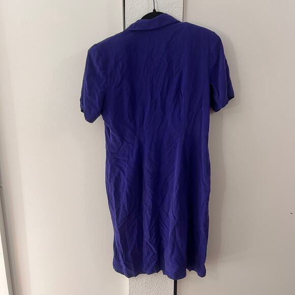 Tess Dress Purple 100% silk vintage dress Super Soft Cute Dainty Button Up 14 XL - Picture 2 of 3